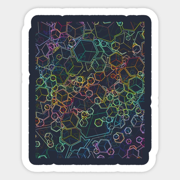 Abstract Cubes Patterns Sticker by Elefunk